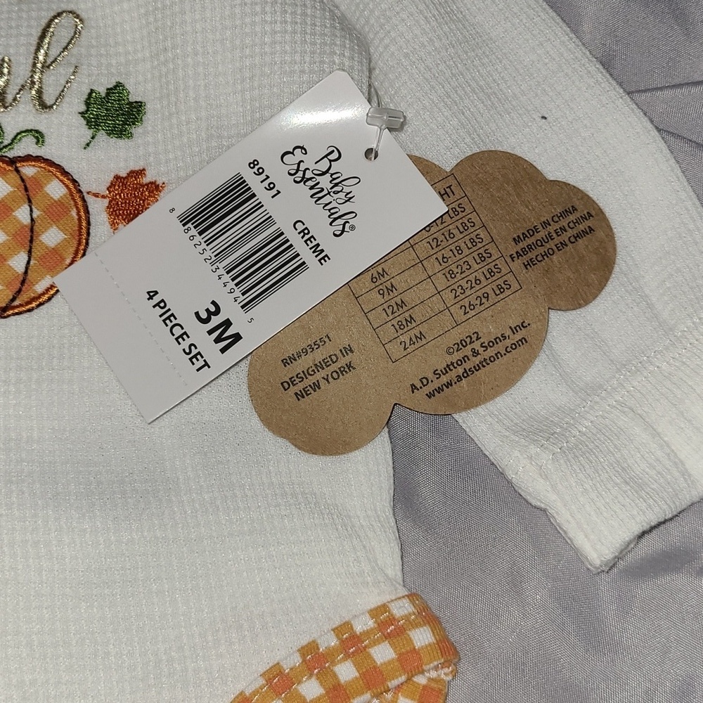 Baby 4 Piece Set, White, 3M - Picture 7 of 8